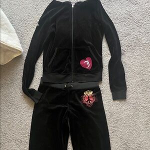 Juicy Couture Black Kids Matching Set with Pink Accents